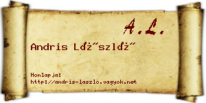 Andris László névjegykártya